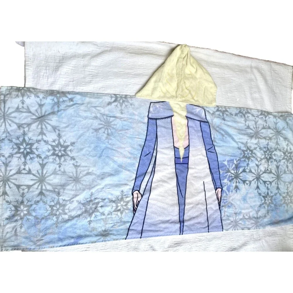 DISNEY FROZEN HOODED TOWEL, 100% Cotton, Bath Wrap, Pool, Swim, 22